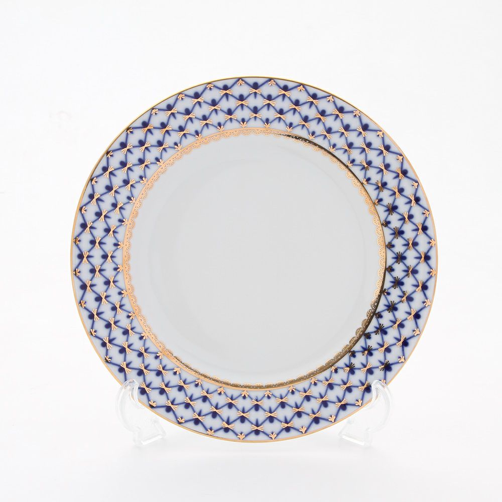 ロシア食器 インペリアル・ポーセリン コバルトネット プレート 21.5cm