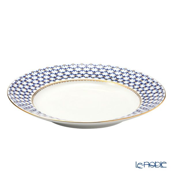 ロシア食器 インペリアル・ポーセリン コバルトネット ディーププレート 31cm