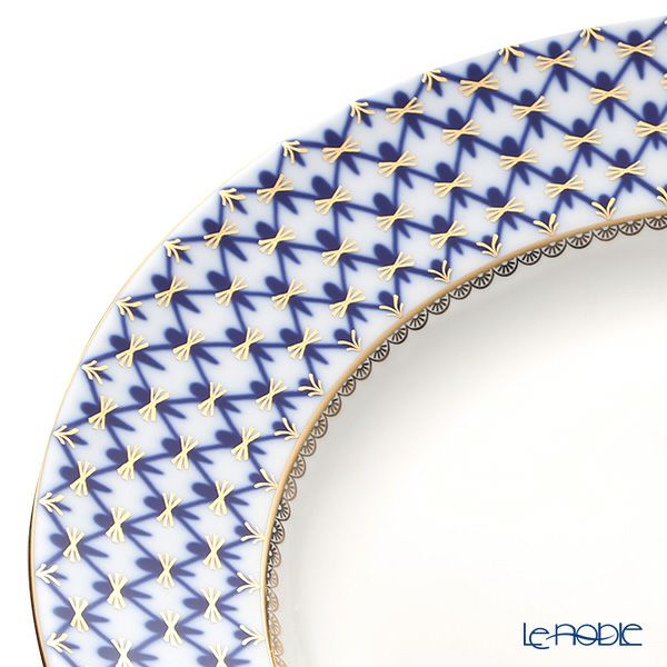 ロシア食器 インペリアル・ポーセリン コバルトネット ディーププレート 31cm