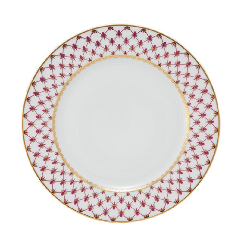 ロシア食器 インペリアル・ポーセリン ブルース（ピンクネット） プレート 21.5cm