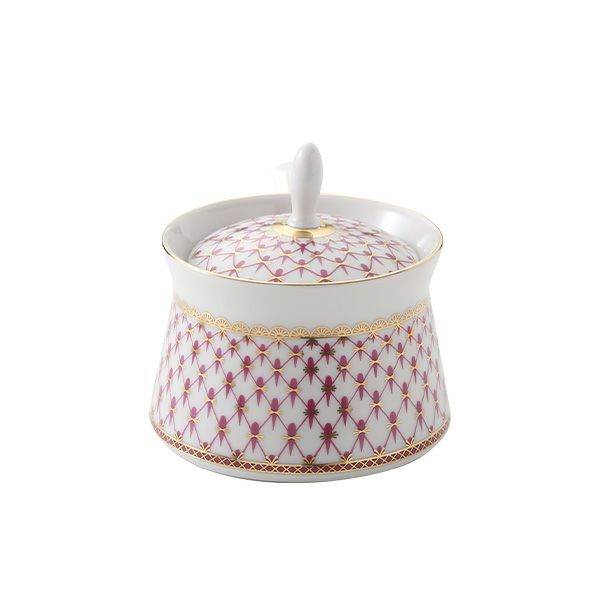 ロシア食器 インペリアル・ポーセリン ブルース（ピンクネット） シュガーポット 200ml ユースシェイプ