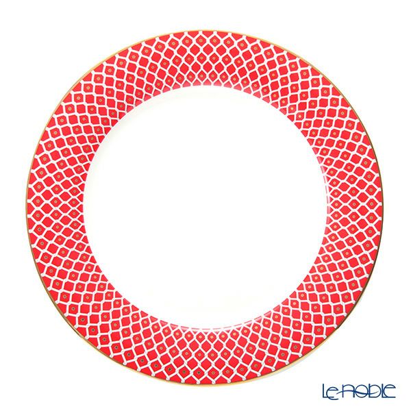 ロシア食器 インペリアル・ポーセリン スカーレット プレート 27cm レッド