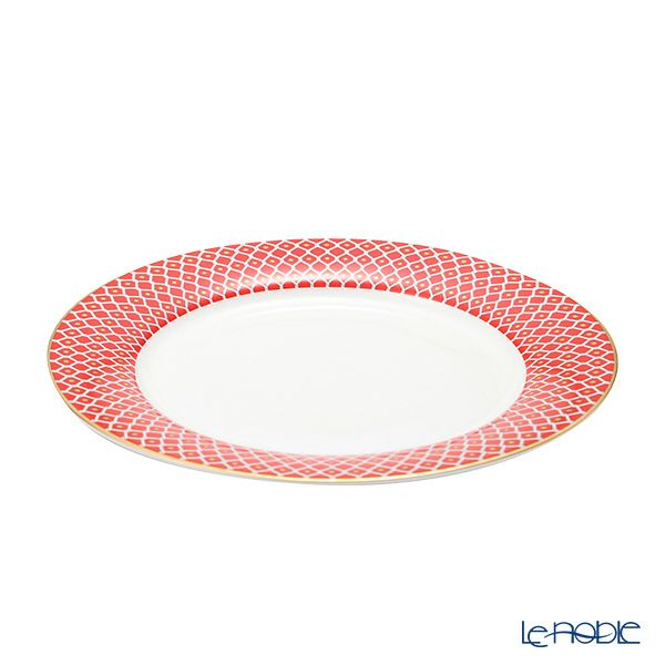 ロシア食器 インペリアル・ポーセリン スカーレット プレート 27cm レッド