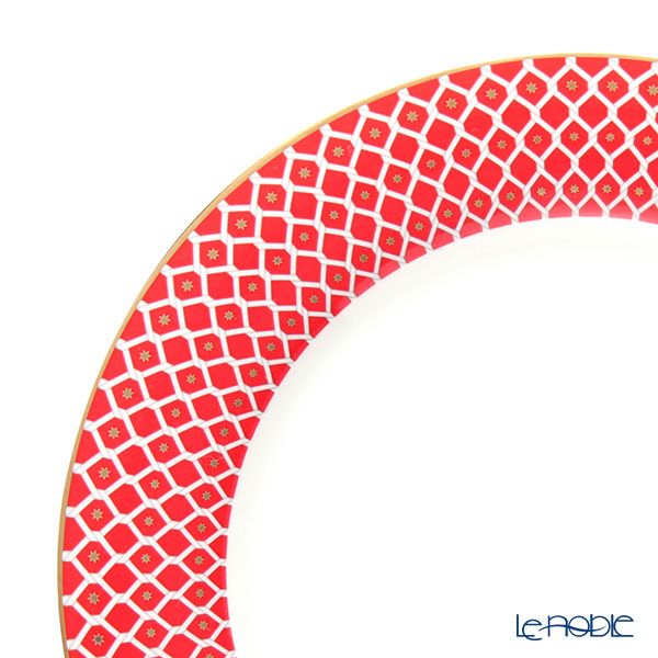 ロシア食器 インペリアル・ポーセリン スカーレット プレート 27cm レッド