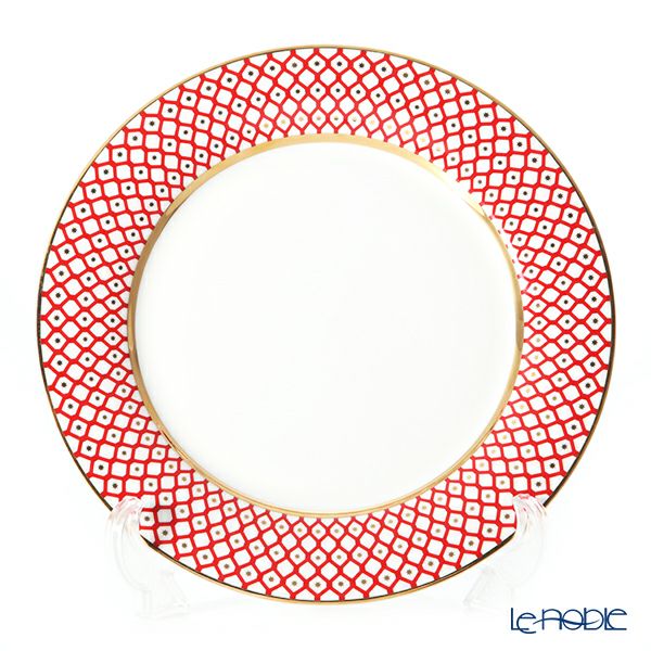 ロシア食器 インペリアル・ポーセリン スカーレット プレート 27cm ホワイト