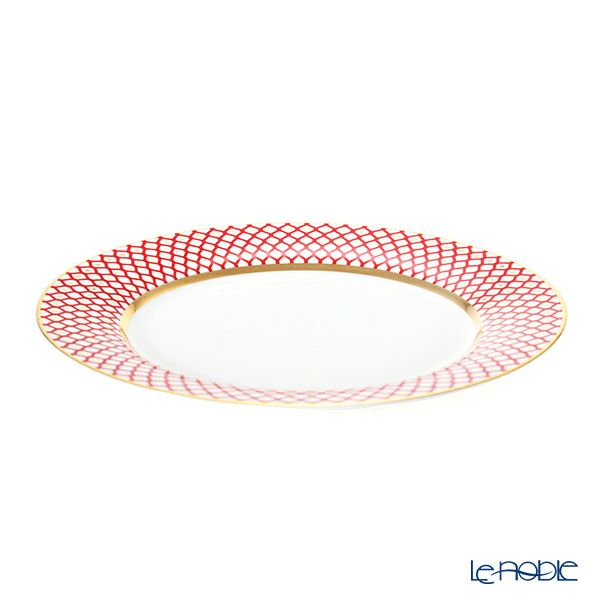 ロシア食器 インペリアル・ポーセリン スカーレット プレート 27cm ホワイト