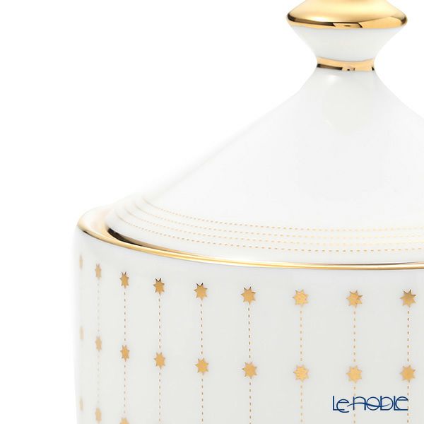 ロシア食器 インペリアル・ポーセリン スカーレット（アズール） シュガーポット 300ml ゴールド