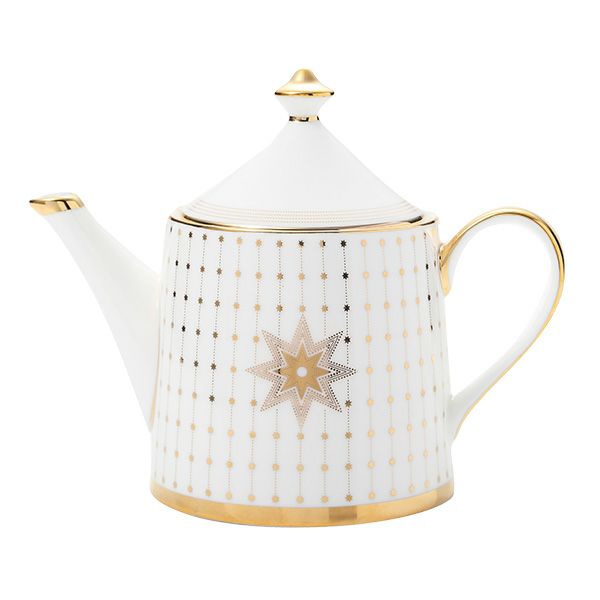 ロシア食器 インペリアル・ポーセリン スカーレット（アズール） ティーポット 780ml ゴールド