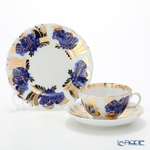 ロシア食器 インペリアル・ポーセリン ゴールデンガーデン 3ピースセット