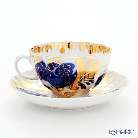 ロシア食器 インペリアル・ポーセリン ゴールデンガーデン ティーカップ＆ソーサー 250ml