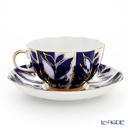 ロシア食器 インペリアル・ポーセリン ウインターイブニング ティーカップ＆ソーサー 250ml