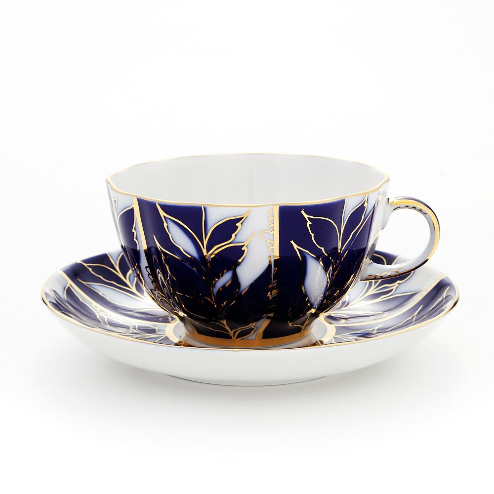 ロシア食器 インペリアル・ポーセリン ウインターイブニング ティーカップ＆ソーサー 250ml