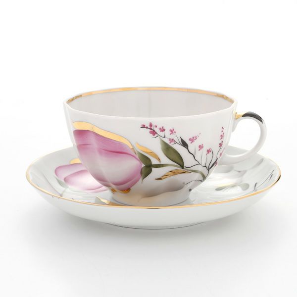 ロシア食器 インペリアル・ポーセリン チューリップ ティーカップ＆ソーサー 250ml