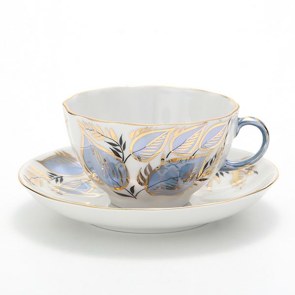 ロシア食器 インペリアル・ポーセリン ムーン ティーカップ＆ソーサー 250ml