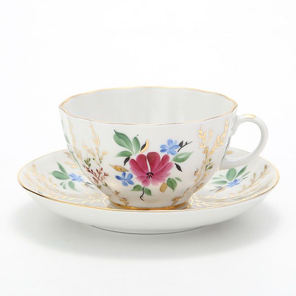 ロシア食器 インペリアル・ポーセリン ゴールデングラス ティーカップ＆ソーサー 250ml