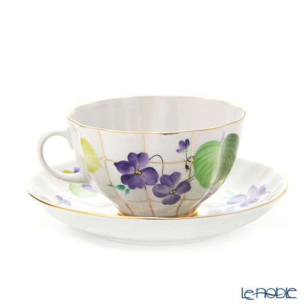 ロシア食器 インペリアル・ポーセリン バイオレットフォレスト ティーカップ＆ソーサー 250ml