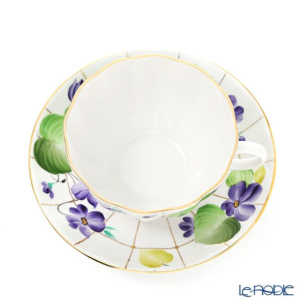 ロシア食器 インペリアル・ポーセリン バイオレットフォレスト ティーカップ＆ソーサー 250ml