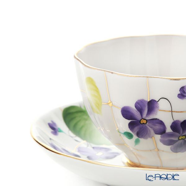 ロシア食器 インペリアル・ポーセリン バイオレットフォレスト ティーカップ＆ソーサー 250ml