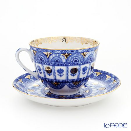 ロシア食器 インペリアル・ポーセリン スプリングアーチ ティーカップ＆ソーサー 250ml（スプリング）