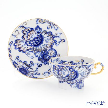 ロシア食器 インペリアル・ポーセリン シンギングガーデン ティーカップ＆ソーサー 250ml（マーキー）