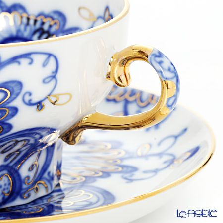 ロシア食器 インペリアル・ポーセリン シンギングガーデン ティーカップ＆ソーサー 250ml（マーキー）