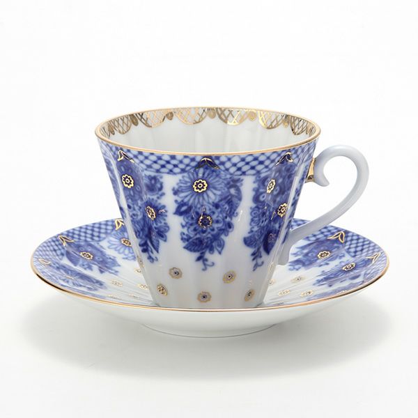 ロシア食器 インペリアル・ポーセリン ブライズメイド ティーカップ＆ソーサー（ラジアル） 250ml