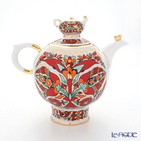 ロシア食器 インペリアル・ポーセリン レッドルースター ティーポット セット（1.8L／250ml）