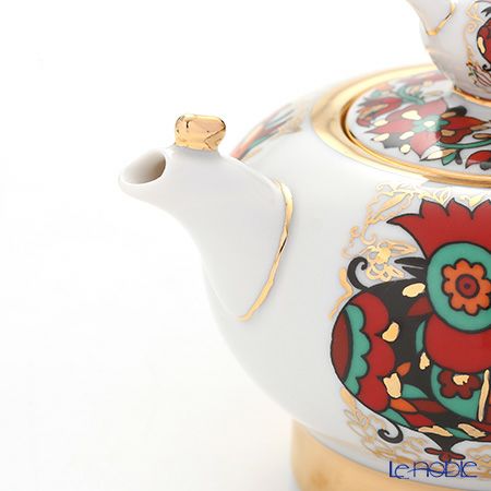 ロシア食器 インペリアル・ポーセリン レッドルースター ティーポット セット（1.8L／250ml）