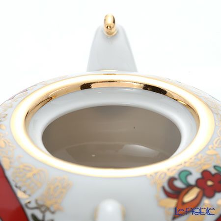 ロシア食器 インペリアル・ポーセリン レッドルースター ティーポット セット（1.8L／250ml）