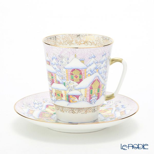 ロシア食器 インペリアル・ポーセリン ウインターデイ ティーカップ＆ソーサー（メイ） 165ml