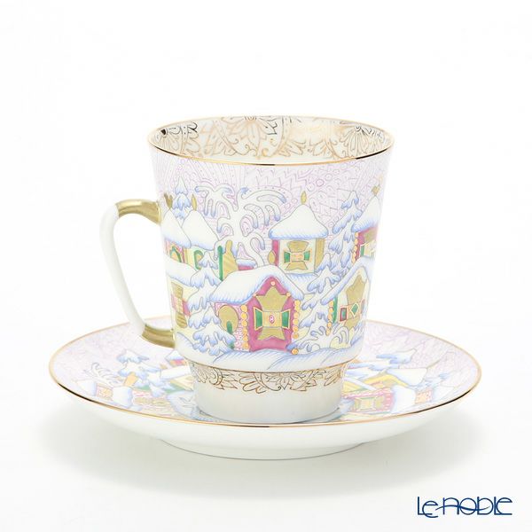 ロシア食器 インペリアル・ポーセリン ウインターデイ ティーカップ＆ソーサー（メイ） 165ml