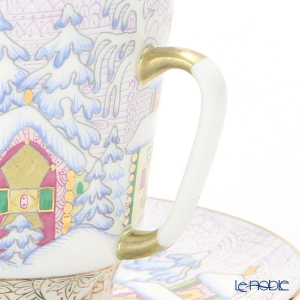 ロシア食器 インペリアル・ポーセリン ウインターデイ ティーカップ＆ソーサー（メイ） 165ml