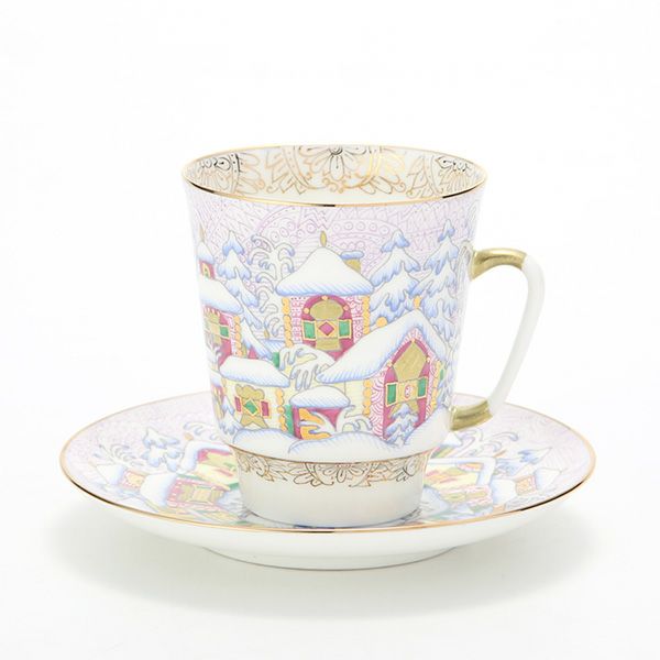 ロシア食器 インペリアル・ポーセリン ウインターデイ ティーカップ＆ソーサー（メイ） 165ml