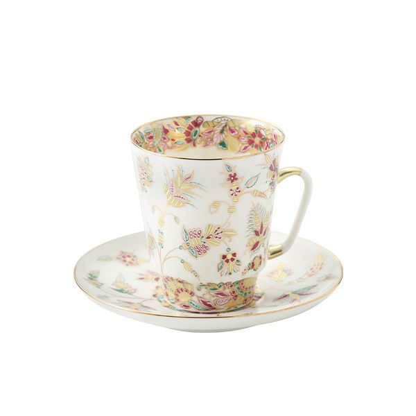 ロシア食器 インペリアル・ポーセリン ゴールデントウィッグ ティーカップ＆ソーサー（メイ） 165ml