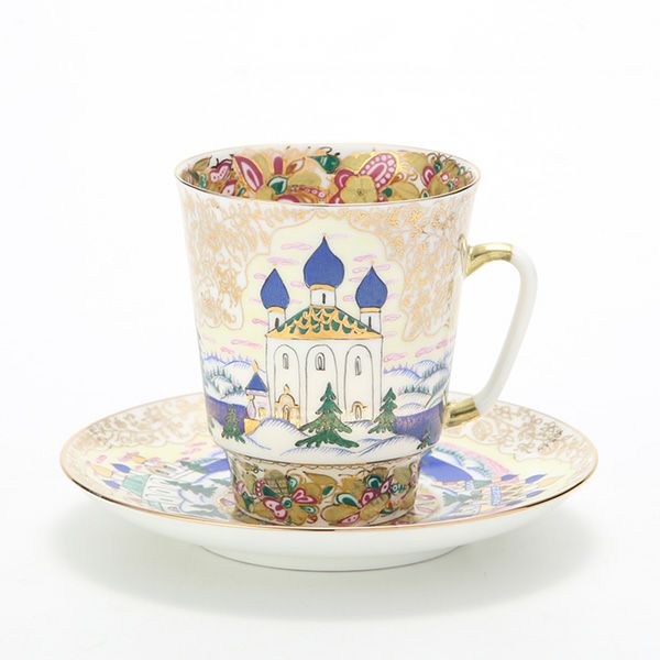 ロシア食器 インペリアル・ポーセリン ロシア ティーカップ＆ソーサー（メイ） 165ml