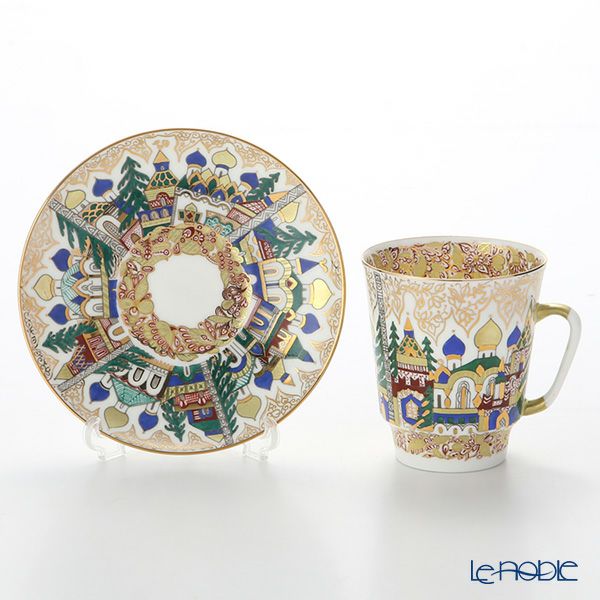 ロシア食器 インペリアル・ポーセリン オールドタイム ティーカップ＆ソーサー（メイ） 165ml