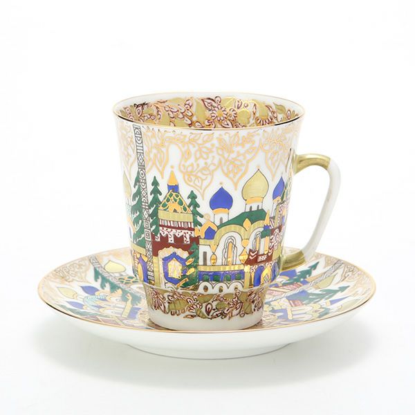 ロシア食器 インペリアル・ポーセリン オールドタイム ティーカップ＆ソーサー（メイ） 165ml