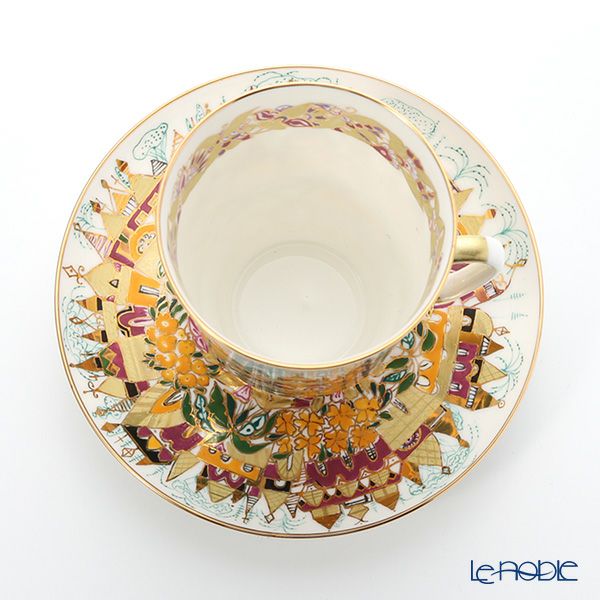 ロシア食器 インペリアル・ポーセリン ゴールデンスプリング ティーカップ＆ソーサー（メイ） 165ml