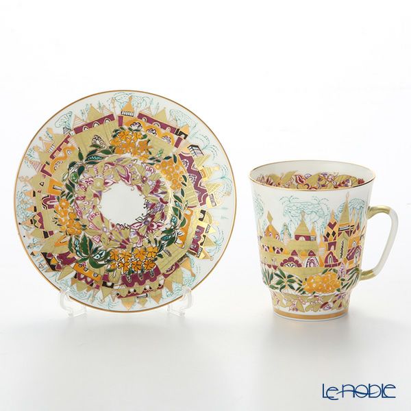 ロシア食器 インペリアル・ポーセリン ゴールデンスプリング ティーカップ＆ソーサー（メイ） 165ml