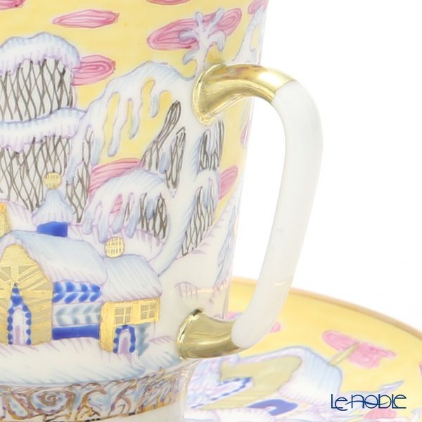 ロシア食器 インペリアル・ポーセリン フロスティーイブニング ティーカップ＆ソーサー（メイ） 165ml