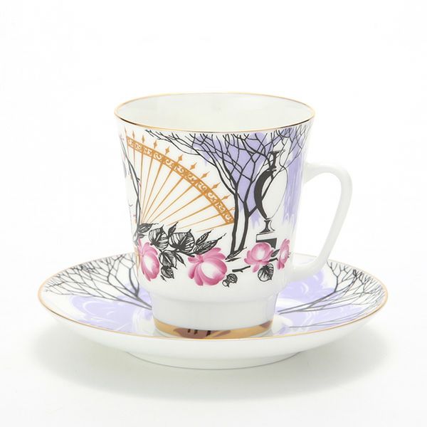 ロシア食器 インペリアル・ポーセリン アフマートヴァ ティーカップ＆ソーサー（メイ） 165ml