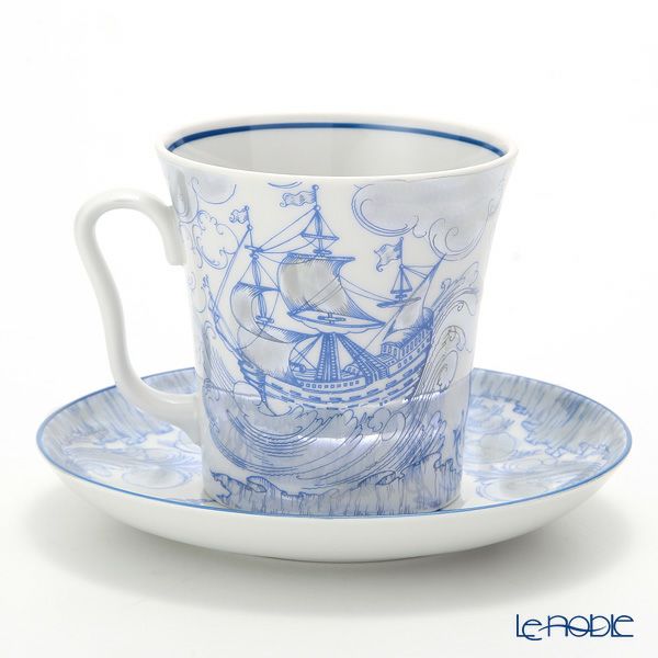 ロシア食器 インペリアル・ポーセリン ブリガンティン マグ＆ソーサーセット 360ml