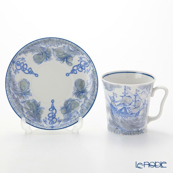 ロシア食器 インペリアル・ポーセリン ブリガンティン マグ＆ソーサーセット 360ml