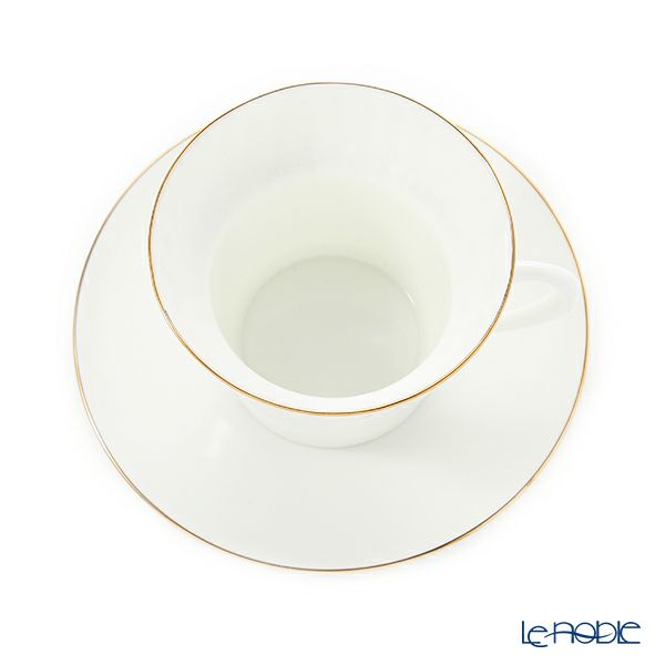 ロシア食器 インペリアル・ポーセリン ゴールデンエッジ ティーカップ＆ソーサー 155ml （ウエイブ）