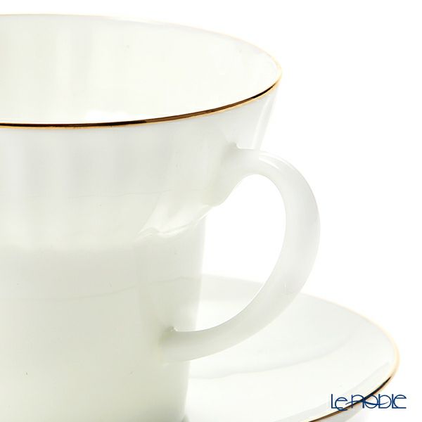 ロシア食器 インペリアル・ポーセリン ゴールデンエッジ ティーカップ＆ソーサー 155ml （ウエイブ）