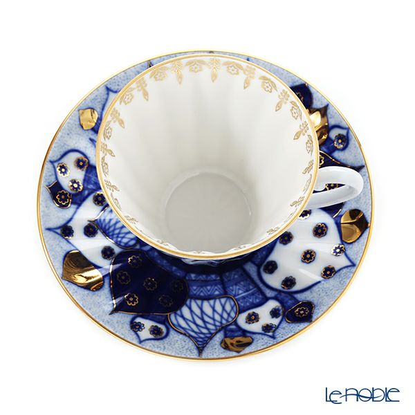 ロシア食器 インペリアル・ポーセリン ロシアンドームズ ティーカップ＆ソーサー 250ml （ラジアル）