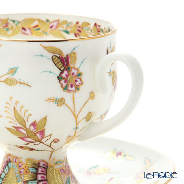 ロシア食器 インペリアル・ポーセリン ゴールデントウィッグ カップ＆ソーサー160ml