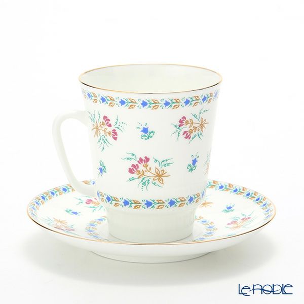 ロシア食器 インペリアル・ポーセリン ベルフラワーブーケ ティーカップ＆ソーサー（メイ） 165ml