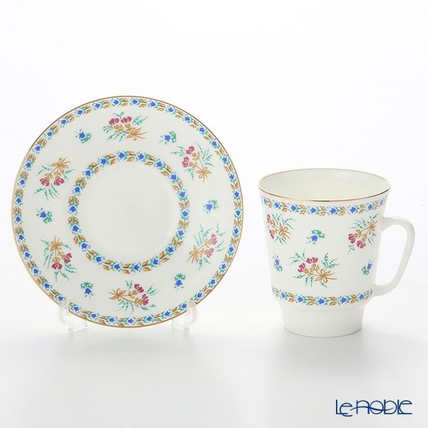 ロシア食器 インペリアル・ポーセリン ベルフラワーブーケ ティーカップ＆ソーサー（メイ） 165ml
