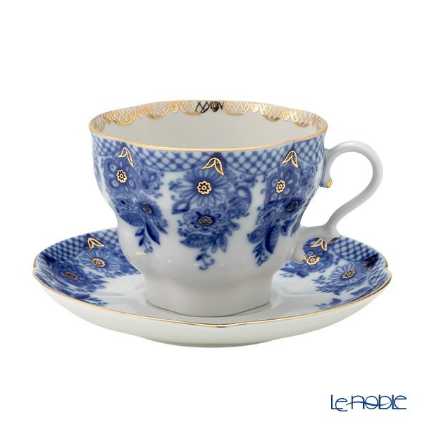 ロシア食器 インペリアル・ポーセリン ブライズメイド ティーカップ＆ソーサー 250ml（ふた付）